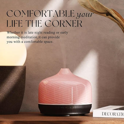 Porseme 500ml Glass Essential Oil Diffuser Aromatherapy Ultrasonic Cool Mist