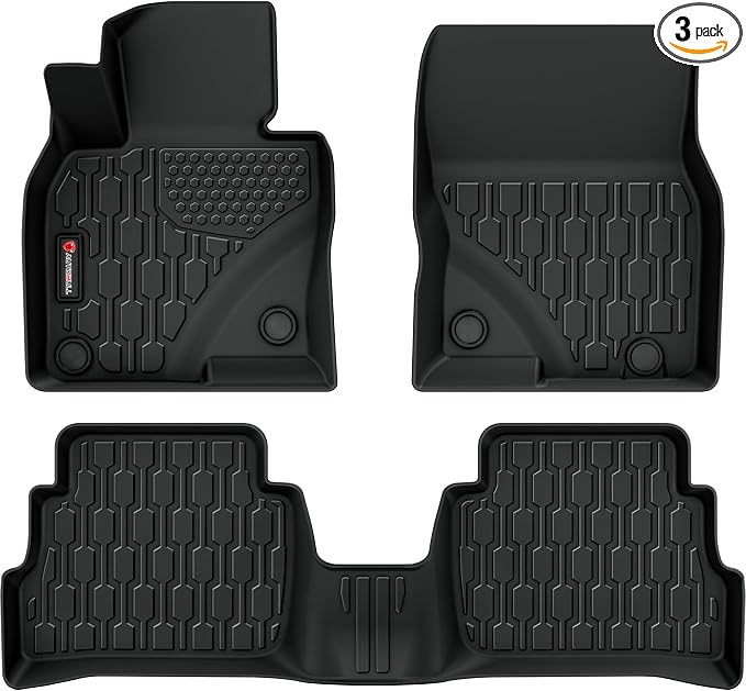 Floor Mats Compatible with Mazda CX-5 2017-2025, All Weather TPE Floor Liners, Custom Fit Car mats, 1st & 2nd Row, Black