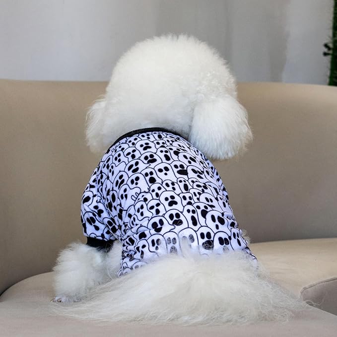 CuteBone Small Dogs Outfit Soft Puppy Onesies Pjs Halloween Dog Pajamas Pet Coat Cat Apparel Comfy Doggie Jumpsuit Bodysuit for All Seasons P300L