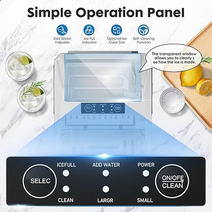 Sweetcrispy Countertop Ice Maker, Portable Ice Machine Self-Cleaning, 9 Cubes