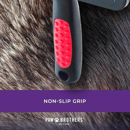 Paw Brothers Soft Pin Curved Slicker Brush for Dogs, Coated Tips, Maximum Coverage, Gentle on Skin, Size 3" x 5.5", Small