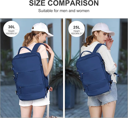 coowoz Large Travel Backpack For Women Men,Carry On Backpack Flight Approved,Hiking Backpacks Outdoor Rucksack Casual Daypack Travel Bag Essentials Personal Item Backpack (Royal Blue L)
