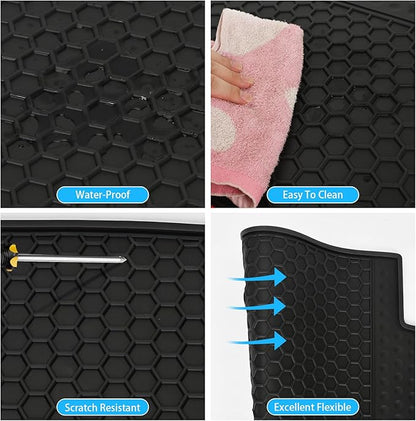 Car Floor Mats Custom Fit for Acura RDX 2019-2025 Black Rubber Auto Liner Mats All Weather Protection Heavy Duty Odorless