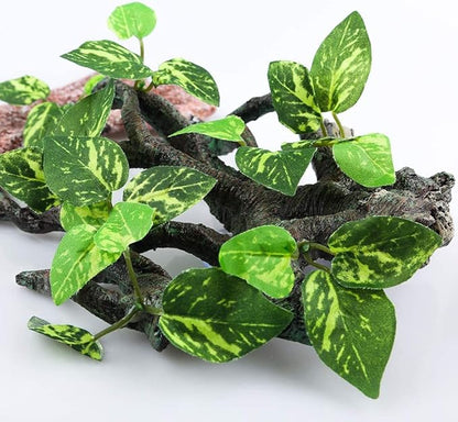 AQUA KT Reptile Climb Tree Branch Rock Background Decoration with Suction Cup for Terrarium Amphibian Lizard Snake