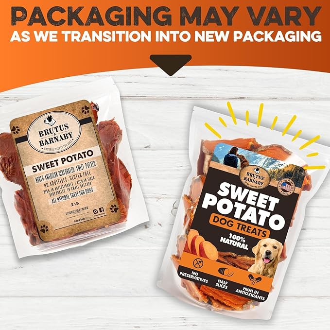 BRUTUS & BARNABY Sweet Potato Dog Treats – Support Sensitive Stomachs with USA-Grown, Hypoallergenic Treats That Smell as Good as They Taste