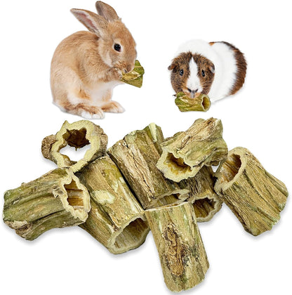 Fhiny Rabbit Chew Toys, 8 PCS 2" Natural Papaya Wood Chew Sticks Guinea Pig Treats for Dental Care Bunny Treats for Rabbits Small Pet Molar Snacks for Bunny Guinea Pig Chinchilla Hamster Gerbil
