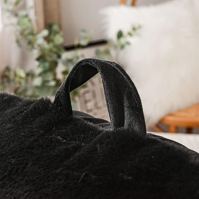 Aimuan Reading Pillow Bed Rest Wedge Large Adult Backrest Pillow with Arms Back Support for Sitting Up in Bed Cushion Incline Rest Sleeping Snoring Pillow, Black Large