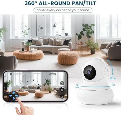 litokam 360 Cameras for Home Security 2K, 2 Pack Indoor Security Camera for