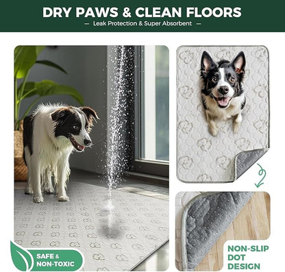 FXW Washable Pee Pads for Dogs, Super Absorbent, 71" Square, 2 Packs | Machine washable, Non-slip backing, Fits 32"/40"/45"H 8-Panel FXW Rollick/Homeplus Playpens