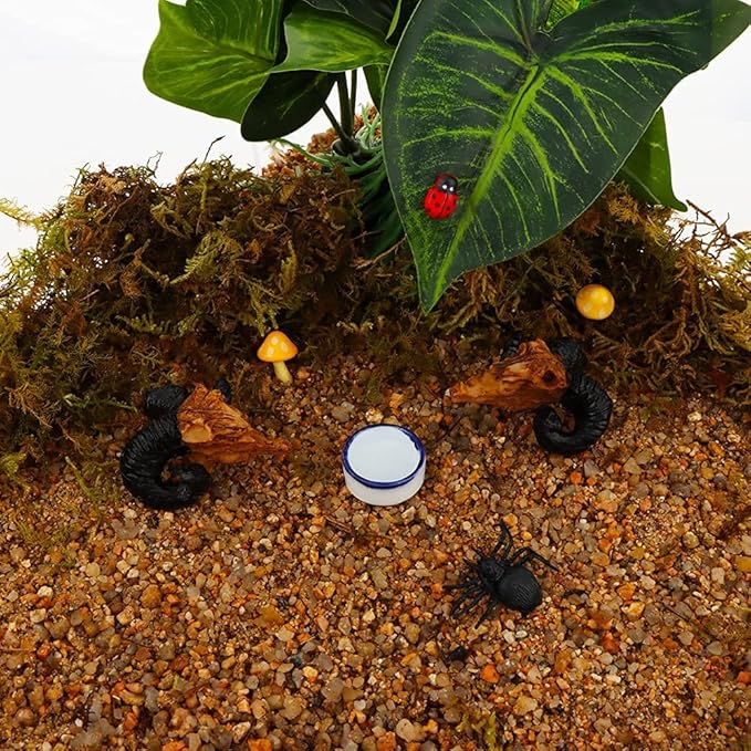 Tarantula Micro Water Bowl Spider Anti-Turnover Bowl for Small Hamster Tarantula Spider Scorpion Cricket Snail Manti Millipede Tiny Bugs Reptile Terrarium Cage Accessories (S (0.86''dia),4 Pcs)