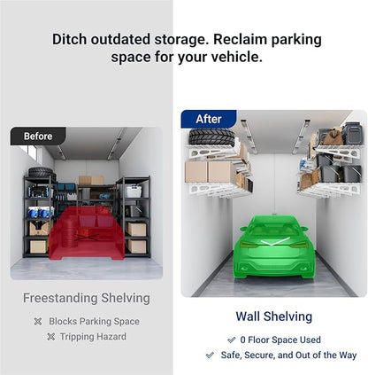 FLEXIMOUNTS 2-Pack 2x4ft 24-inch-by-48-inch Wall Shelf Garage Storage Rack Wall