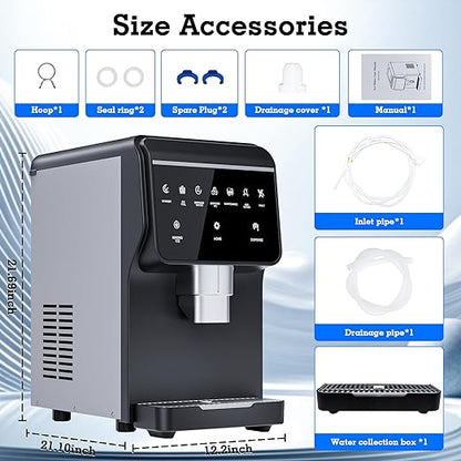 Nugget Ice Maker 66Lbs/24H Chewable Pellet Ice Machine, Built-in 6lbs Ice