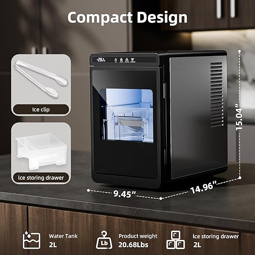 Antarctic Star Clear Ice Cube Maker, CrystalFlux Technology, Self-Cleaning