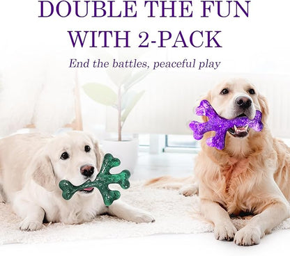 Aggressive Chewers Dog Chew Toys - 2 Pack Tough Dog Toys for Aggressive Chewers Large Breed, Indestructible Dogs Toy for Gift, Interactive to Keep Them Busy