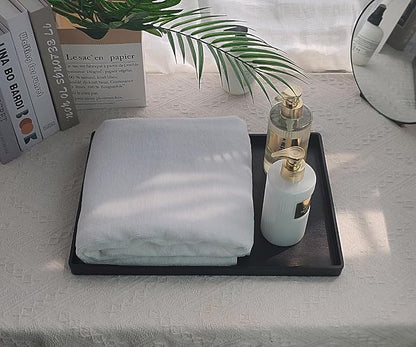 Black Serving Tray (15 x 10.6 inch), Large Tray for Serving Accessory, Snack, Dessert, Spa, Coffee, Drinks, Tea, Bar, Party, Seasoning, Perfume and Display Use.