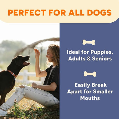 Gaines Family Farmstead Pumpkin & Sweet Potato Dog Bones – 6 oz Bag, Natural, Grain-Free Dog Treats for Digestive Health & Immunity – High-Fiber, Vitamin-Rich Chews, Made in USA