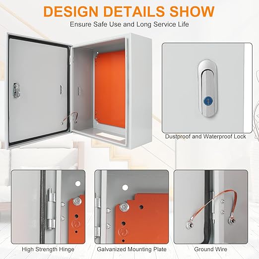Cold Rolled Steel Electrical Box 23.6'' x 20'' x 8'' Indoor/Outdoor Thick