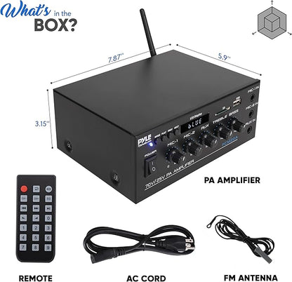 Pyle Compact Mini Home Power Amplifier - 40W Smart Small Audio Stereo Receiver
