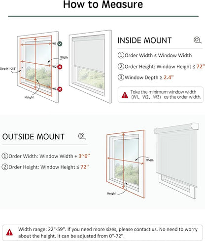 Yoolax Linen Beige Blackout Smart Blinds, Motorized Roller Shades, Compatible