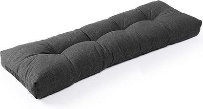 SUNROX LokGrip Non Slip Tufted Memory Foam Bench Cushion, FadeShield Water Resistant Durable Thicken Outdoor/Indoor Bench Seat Pads 54x16x4 inch, Midnight