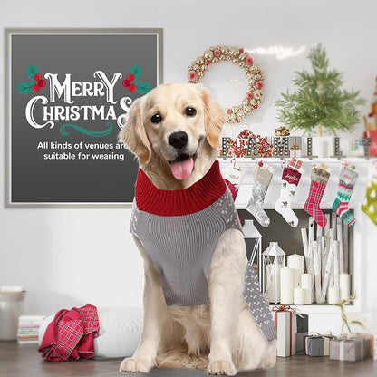 PETCARE Dog Christmas Sweater Ugly Elf Clown Cat Sweater Vest Pet Jumper Grey Green Holiday Dog Clothes Puppy Sweaters for Small Medium Large Dogs Cats Fall Winter Outfits Xmas Dogs Costume,Small