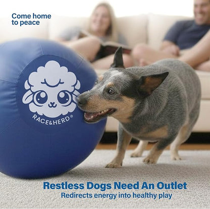 Race&Herd 22" Original XXL Herding Ball for Dogs - Giant Herding Dog Ball Australian Shepherds, Herding Toys, Dog Training Toy for Large Breeds, Dog Toy for Outdoor Play (Small/Medium Dogs, Yellow)