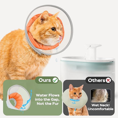 Cat Cone Collar Soft: Comfortable Waterproof Mesh Recovery Cone After Surgery to Stop Licking and Scratch, Alternative to Plastic Elizabeth Head/Neck Cone for Large Cats and Small Dogs