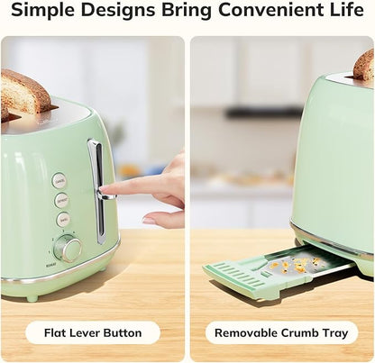 2 Slice Stainless Steel Toaster Retro