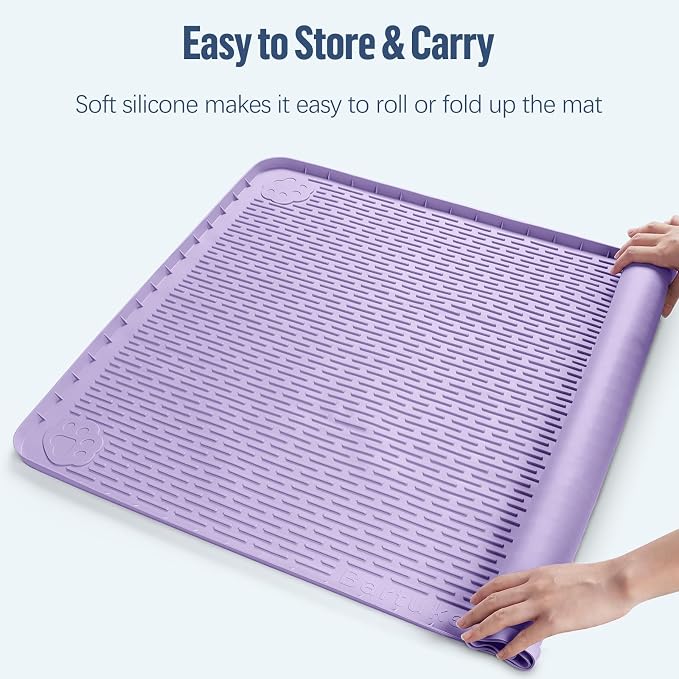 Pee Pad Holder for Dogs 34''x22'' Silicone Puppy Pee Pad Tray, Purple | Extra Large Dog Potty Tray Leak-Proof, High Edge, No Spill Training Pads for Floor Protection, No Pee Pads