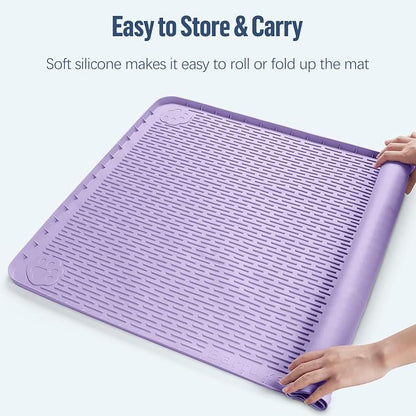 Pee Pad Holder for Dogs 34''x22'' Silicone Puppy Pee Pad Tray, Purple | Extra Large Dog Potty Tray Leak-Proof, High Edge, No Spill Training Pads for Floor Protection, No Pee Pads