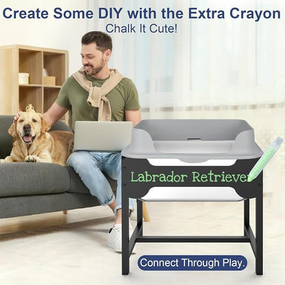 2.5 Gallon No Spill Elevated Dog Water Bowl for Large Breed, 14.2" Tall Stainless Steel Large Raised Dog Food Bowls with Metal Stand for Relief Joint Pressure, Tip- Proof, Easy Clean, Indoor & Outdoor