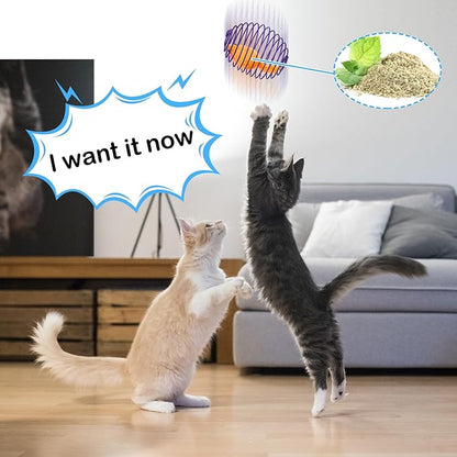 Jecery 5 Pcs Halloween Cat Spring Balls Toys Stretchable Rolling Balls Colorful Playful Coils Interactive Spring Action Toy Caged Rats for Kitten Cat Pet Supplies(Catnip Rats,Multicolor,5 Pcs)