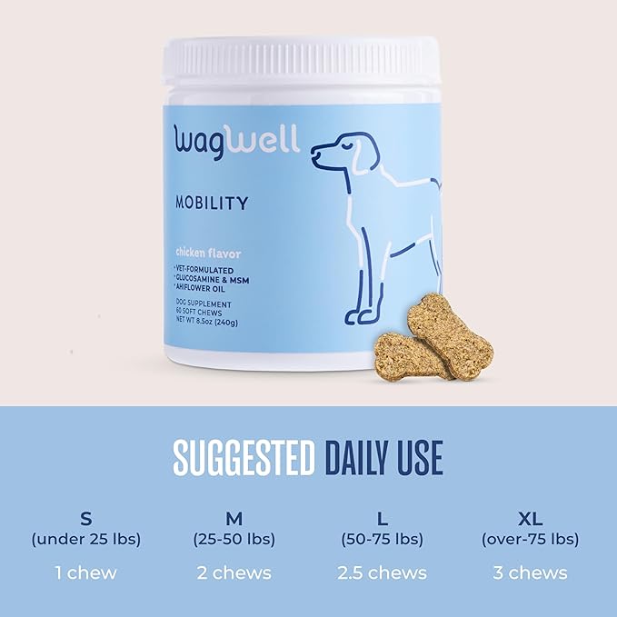 WagWell Mobility Chews – Vet-Formulated, All Natural, Made in The USA – Joint