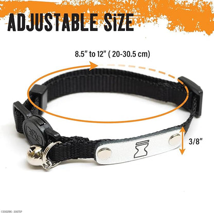 Naruto Breakaway Cat Collars for Girl & Boy Cats: Adjustable 8.5”-12” Cute Kitten Collar with Bell (Removable), Officially Licensed Naruto Shippuden Pet Accessories & Gifts (Black, Hidden Sand Ninja)