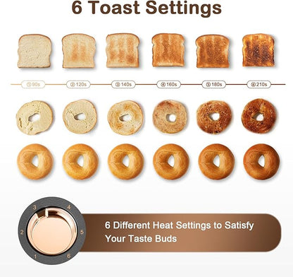 Mecity 4 Slice Toaster, Long Slot Toaster