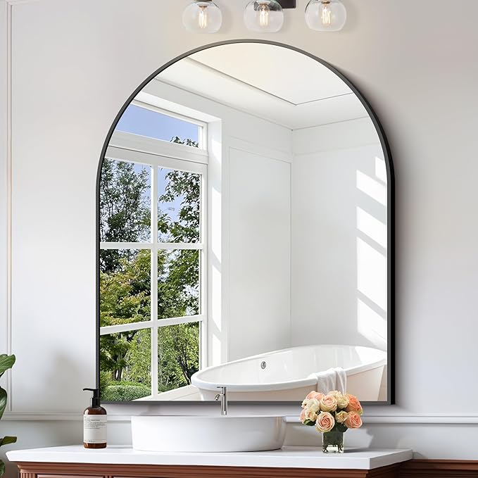 CIRCUMI Arched Wall Mirror, Metal Frame, Large Size