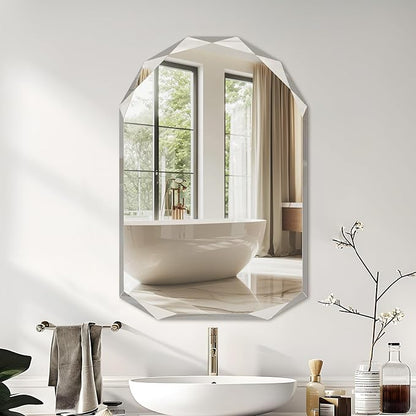 Suidia Bathroom Mirror, Frameless Bathroom Mirror