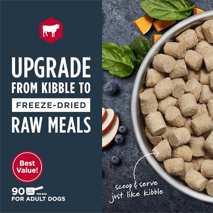 Instinct Freeze Dried Raw Meals, Natural Dry Dog Food, Grain Free - Real Beef, 45 oz. Bag