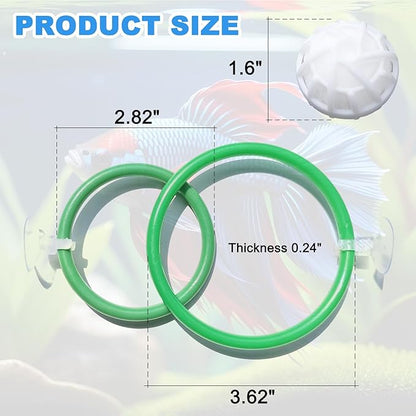 Betta Fish Toys - 4 Training Rings & 2 Bio Filter Balls, Beta Exercise Loop Toys and Nitrifying Balls Set, Betta Fish Tank Accessories Feeding Ring for Small Tank Decor Aquarium Water Conditioner