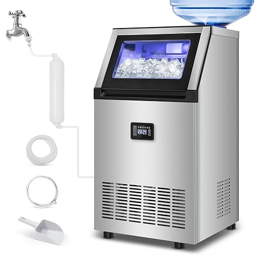 Commercial Ice Maker Machine 200 Lbs/24H, 35 Lbs Ice Bin, Undercounter Ice