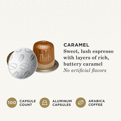 Peet's Coffee, Medium Roast Espresso Capsules, Compatible