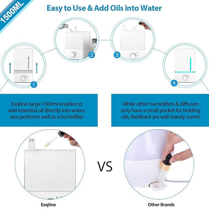 Exqline 1500ml Large Aroma Essential Oil Diffuser