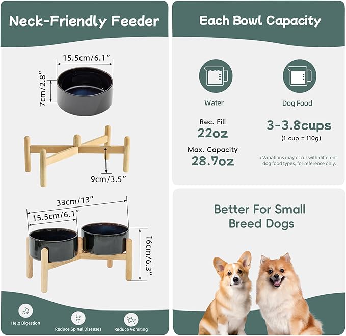 Ceramic 6.1inch Raised Dog Bowl