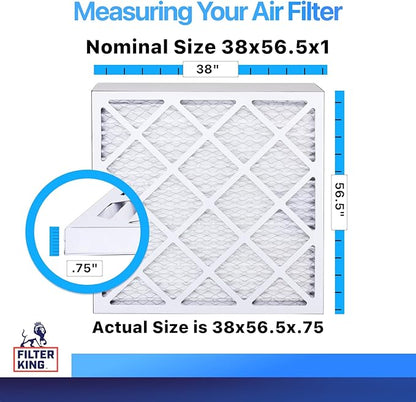 Filter King 38x56.5x1 Air Filter | 4-PACK | MERV 8 HVAC Pleated A/C Furnace