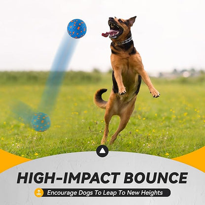 4Pcs Dog Balls, Tennis Balls for Dog Aggressive Chewers, for Large Medium Small Puppy, Training Catch&Fetch, Water Floats Toys, Blue