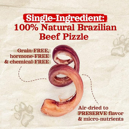 Natural Farm Odor-Free Curly Bully Sticks, (5-6 Inch, 5 Pack), Fully Digestible, 100% Beef Pizzle Chews, More Engagement & Fun, Grass-Fed, Non-GMO, Fully Digestible - Best for Small & Medium Chewers