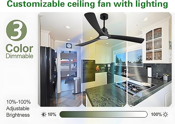 Gaizw Ceiling Fans with Lights, 60 Inch Ceiling Fan with Light and Remote