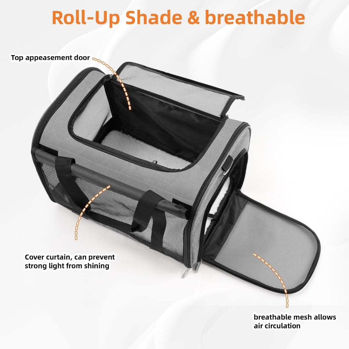 TWDEPART Cat Carrier Backpack - Multifunctional, Firm & Foldable with Roll-Up Shade, Breathable Design Includes Collapsible Bowl & Cushion (Grey)