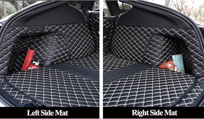 Trunk Mat Cover Compatible with BMW X5 PHEV 2019-Current Back Seat Cover & Cargo Liner & High Side Mats Heavy Duty Leather Mat - Coffee