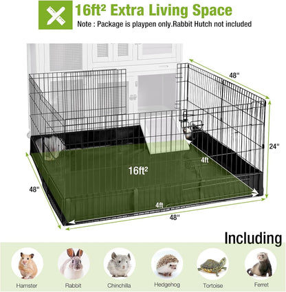 GUTINNEEN Rabbit Pet Playpen Bunny Run Extension Indoor Small Animal Pen (Playpen Only)